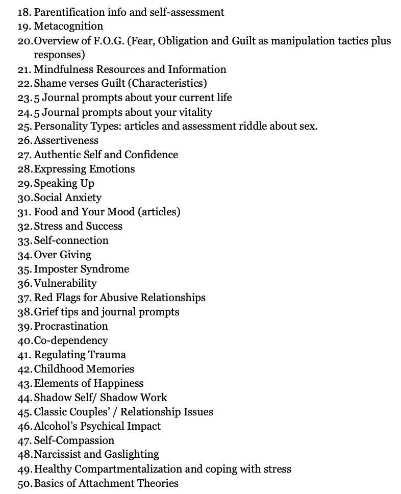 50 Therapy & Coaching Exercises from Saoirse's Library